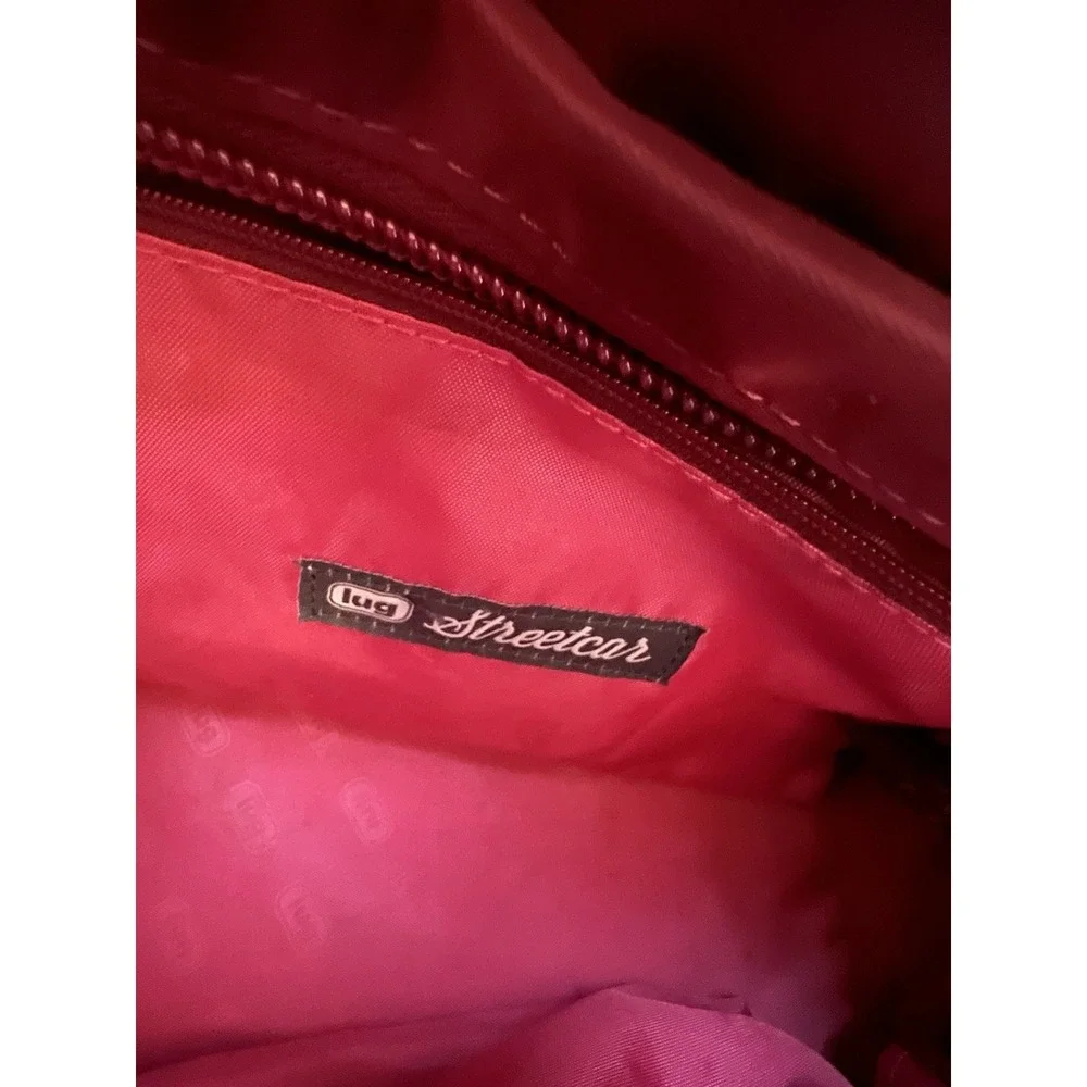 Lug Streetcar Quilted Shoulder Bag Purse in Red Diaper Bag